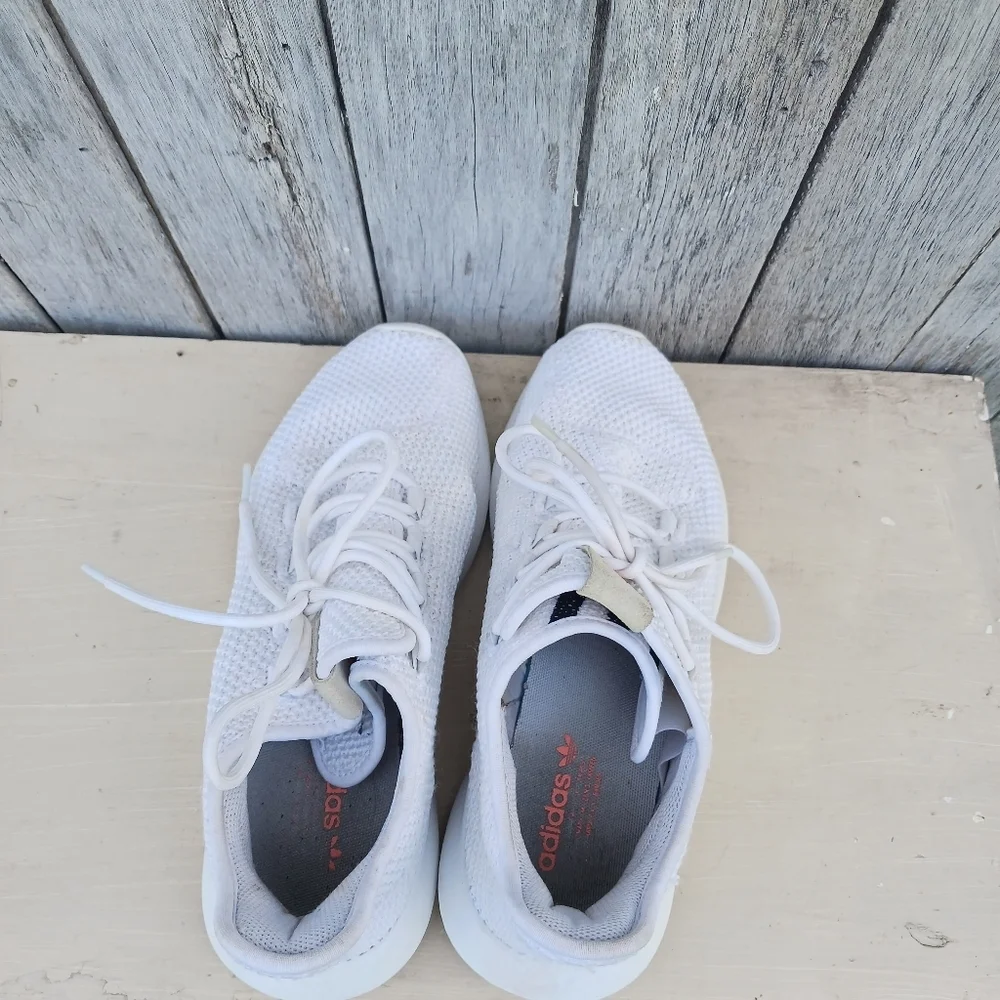 Adidas Shoes Womens Size‎ 8 Tubular Shadow Sneakers AC8334 White Fabric Lace Up